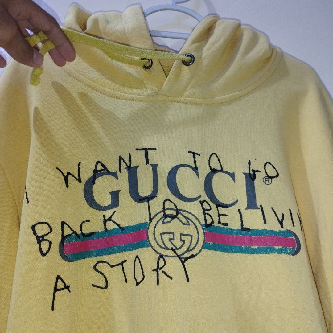 Gucci i want to go clearance back to believing a story hoodie