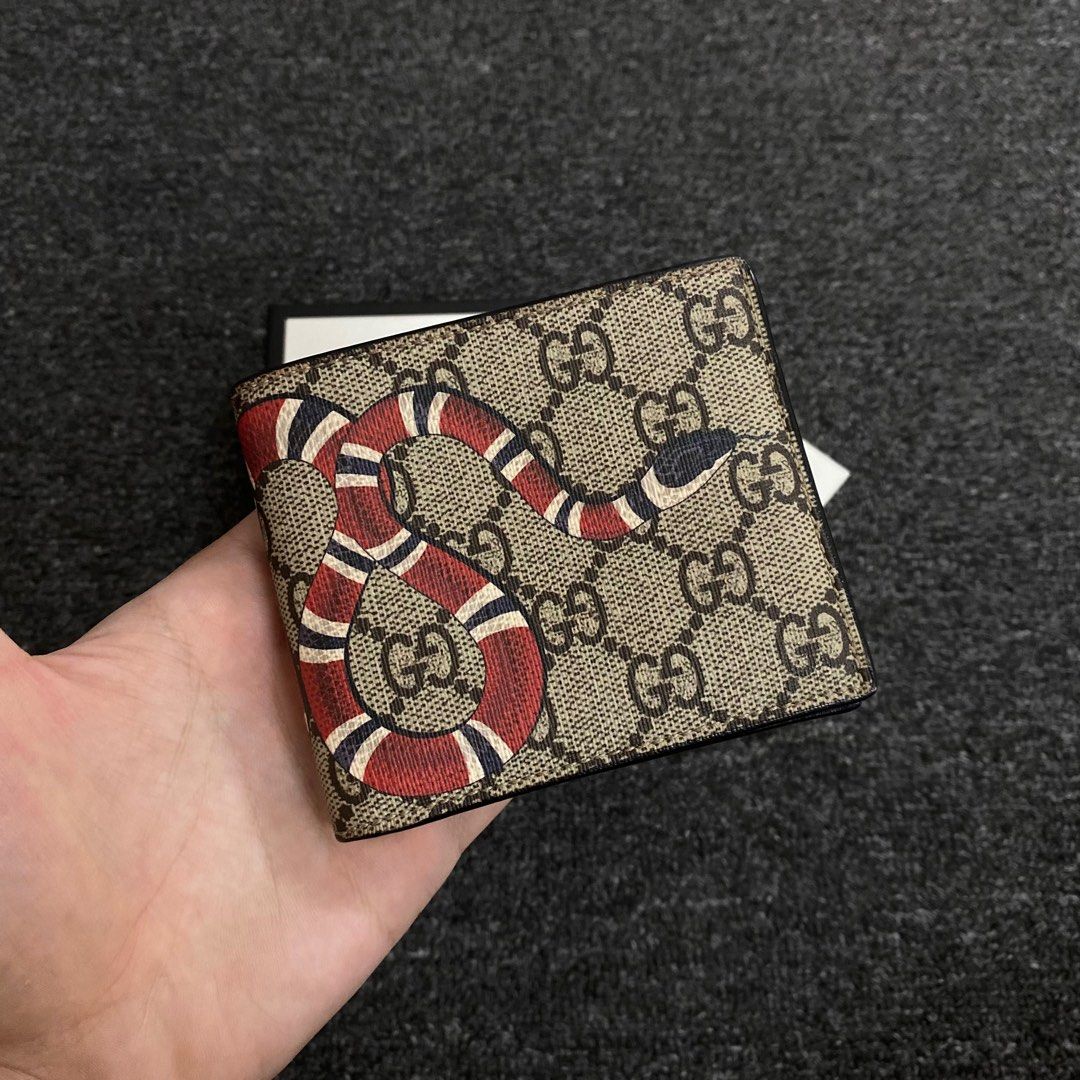 Gucci King Snake GG Supreme Wallet, Luxury, Bags & Wallets on Carousell
