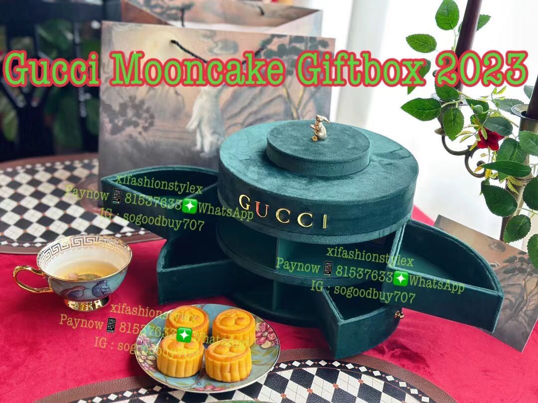 GUCCI mooncake 2023 中秋月餅禮盒tea set 茶具套裝半島酒店, 嘢食& 嘢飲, 禮品籃和禮籃- Carousell