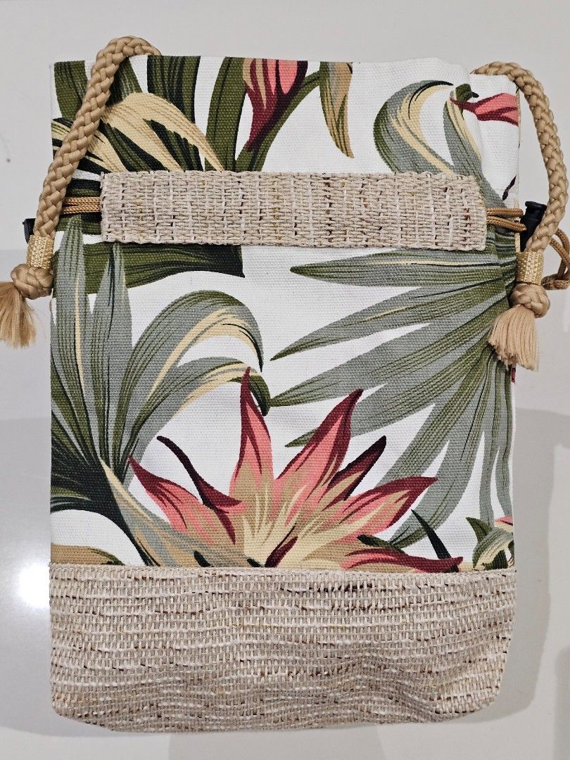 Handmade Drawstring Hemp String Woven Sling Bag Yogyakarta