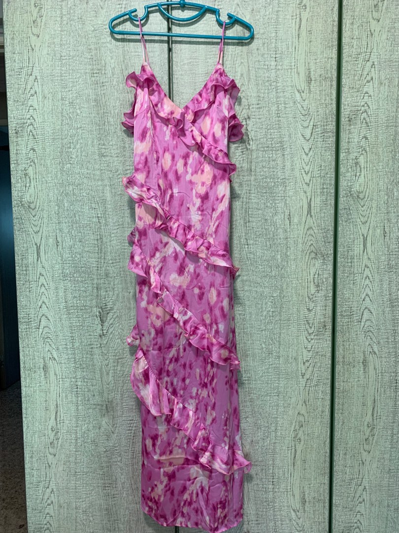 strapless open back dress Pink solid softshell  My Fabric Dresser