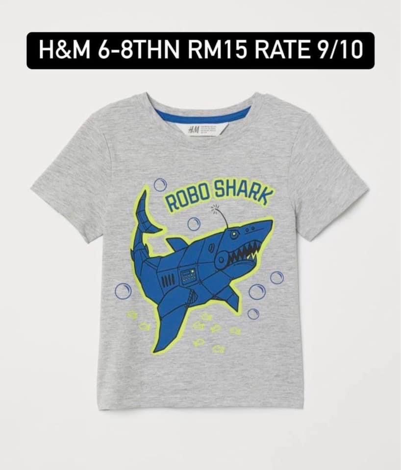 H M boy tshirt pokemon robo shark mario 4 8 years old Babies