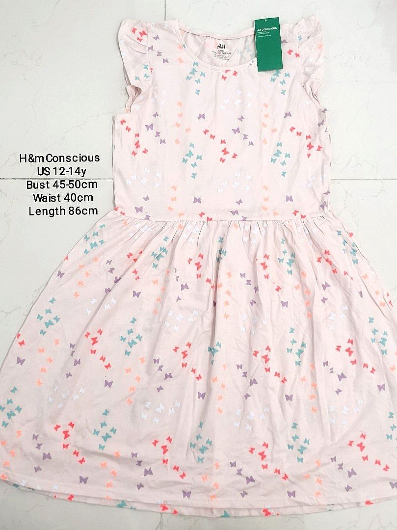 H m butterfly pink Girl Dress 12 14yrs Babies Kids Babies