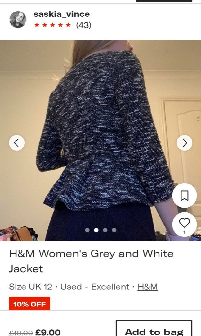 H M peplum black tweed top Women s Fashion Coats Jackets and