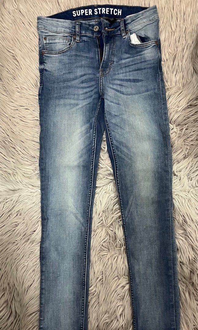 Mens Skinny Jeans Super Stretch Slim Fit Basic Denim Pants Trousers All  Waists | eBay
