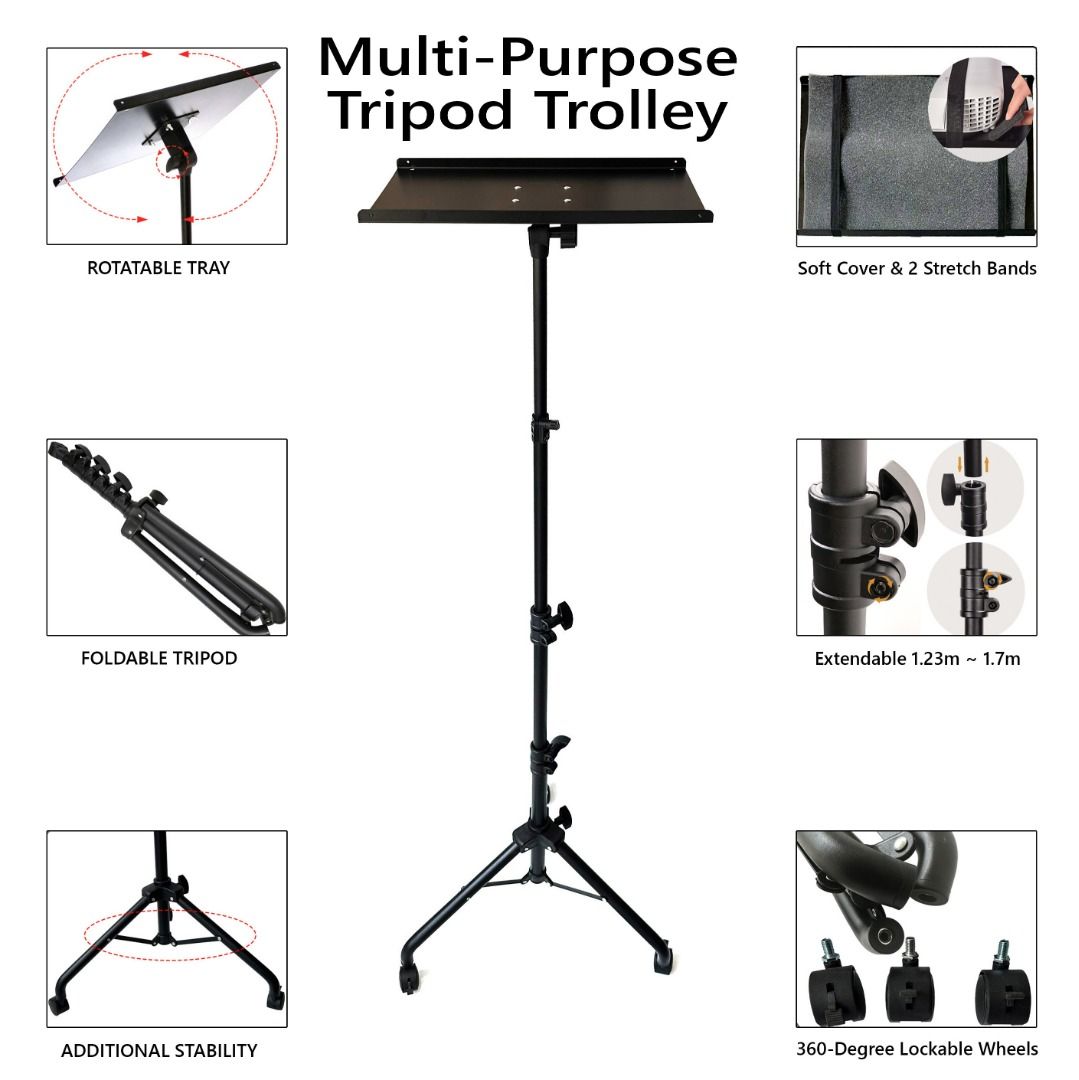[iDS] Universal Movable Projector Stand with 3 Wheels Projector Tripod