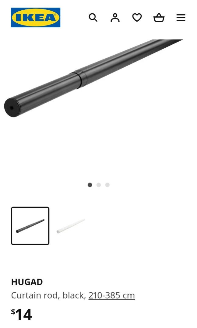 IKEA Curtain Rods (Black), Furniture & Home Living, Home Decor ...