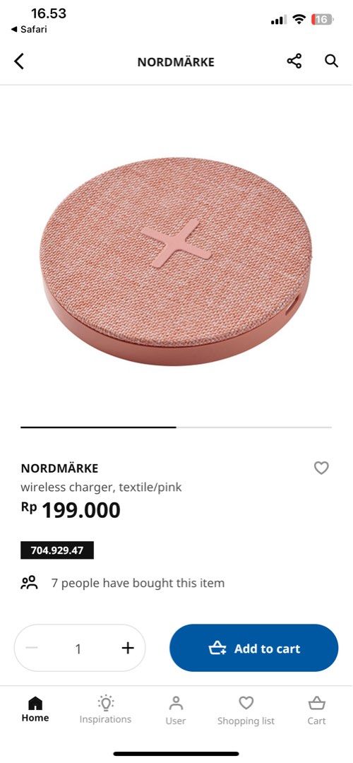 Ikea nordmarke wireless charger, Telepon Seluler & Tablet, Aksesoris