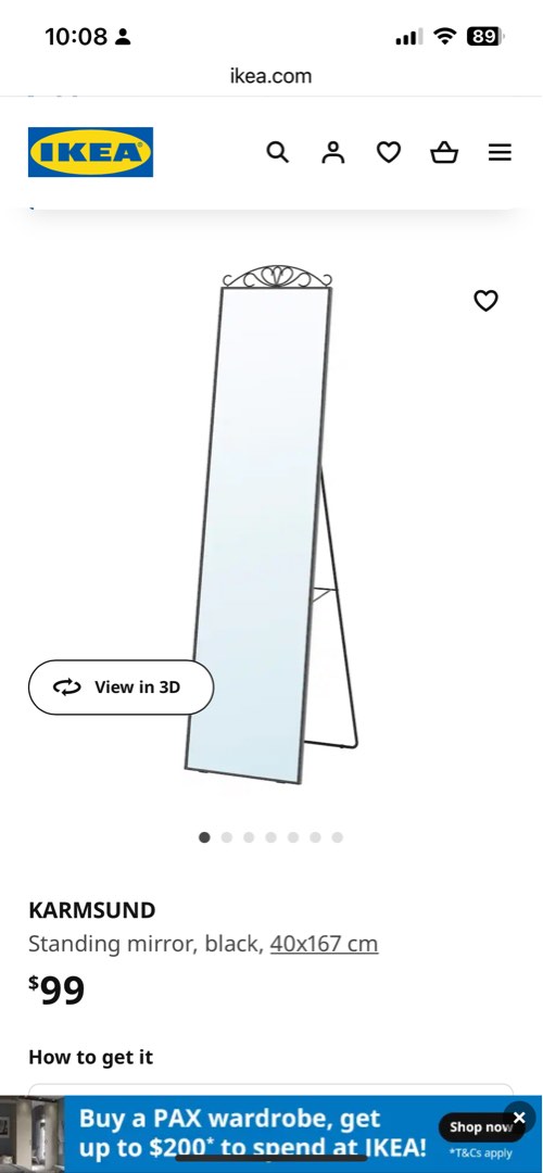 Ikea Standing Mirror Karmsund, Furniture & Home Living, Home Decor