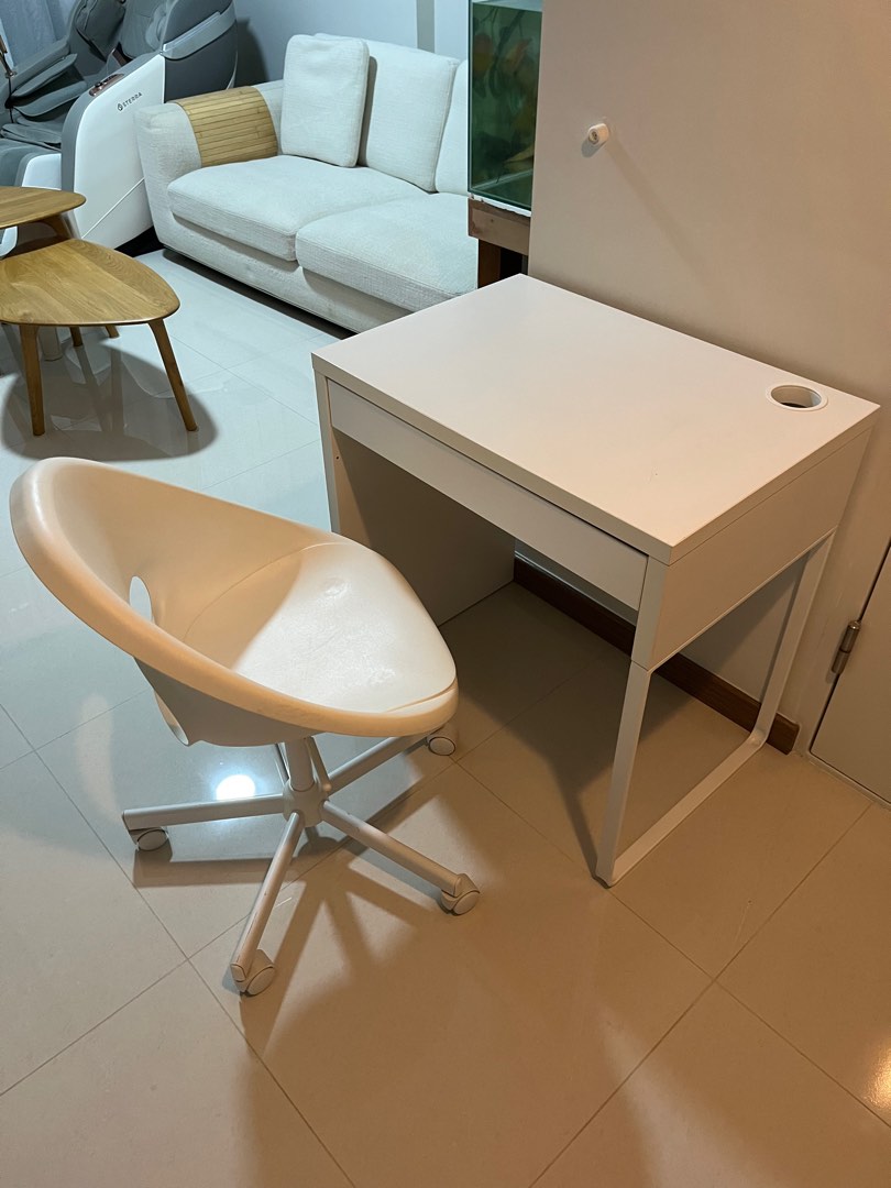 IKEA Study table and chair, Furniture & Home Living, Furniture, Tables