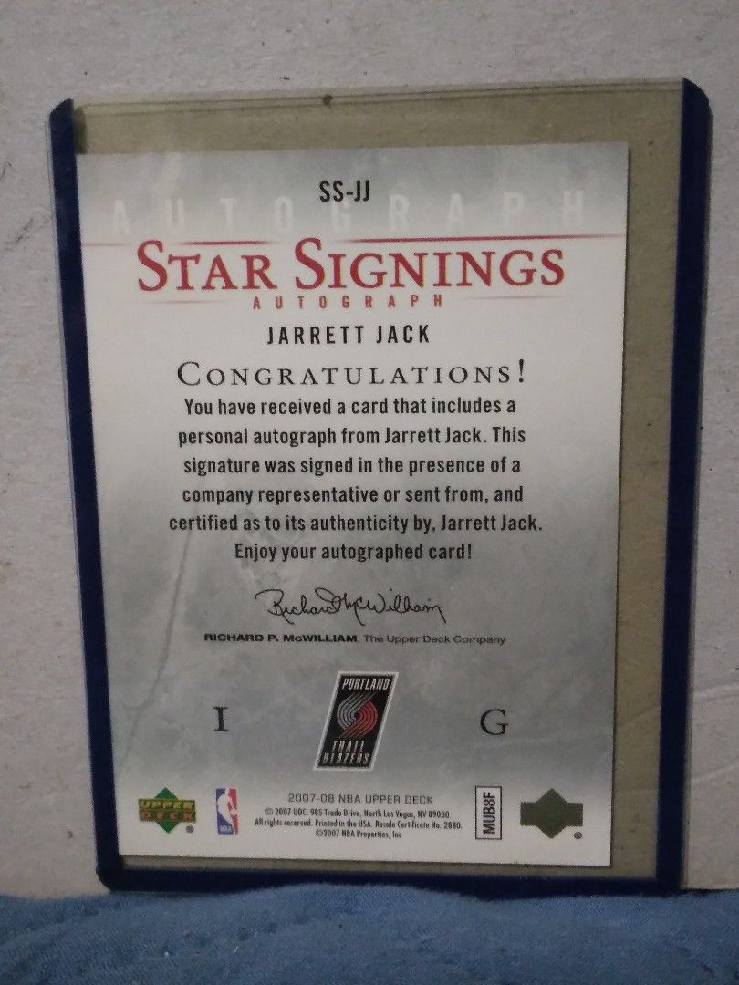 Rush sale!! Jarrett Jack signed card (Category: Raw Singles) located in Manila. Submitted by inari05 (Listing ID 1255666917, Image 2). Description: -From my collection -First owner - Signature signed card -Good condition -Asking 500 -sf charged to buyer Payment: Gcash.