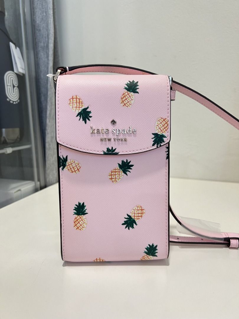 Kate Spade New York Pink & Green Pineapple Staci Small Flap Crossbody Bag, Best Price and Reviews