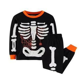 Kids Halloween Cute Skeleton sibling set wear