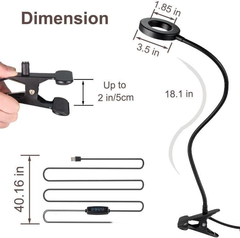 LED Desk Light with Clamp for Video Conference Lighting, Clip on LED ...