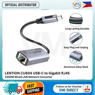 LENTION CU604 USB-C to Gigabit Ethernet Adapter Wired LAN Network Converter Rj45 Enthernet Adapter VMI Direct