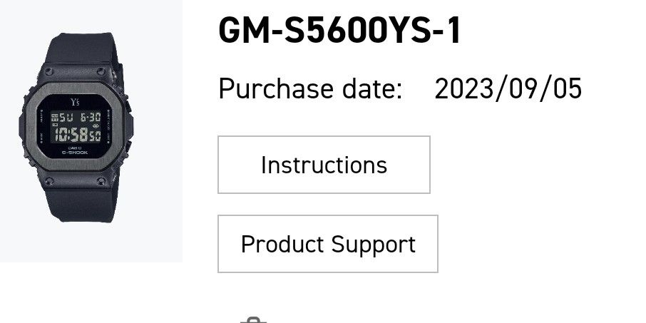 Y's x G-SHOCK GM-S5600YS-1 Collab (less than one mth old)