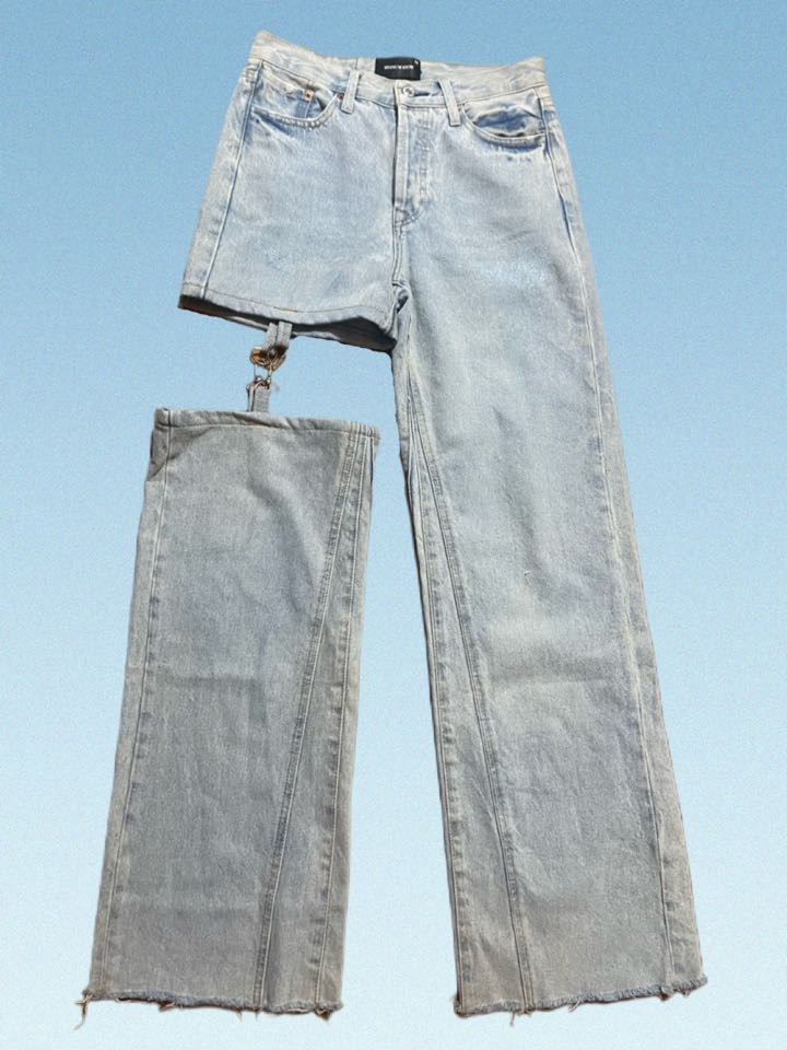 Light Blue Detachable Pants, Women's Fashion, Bottoms, Jeans on Carousell