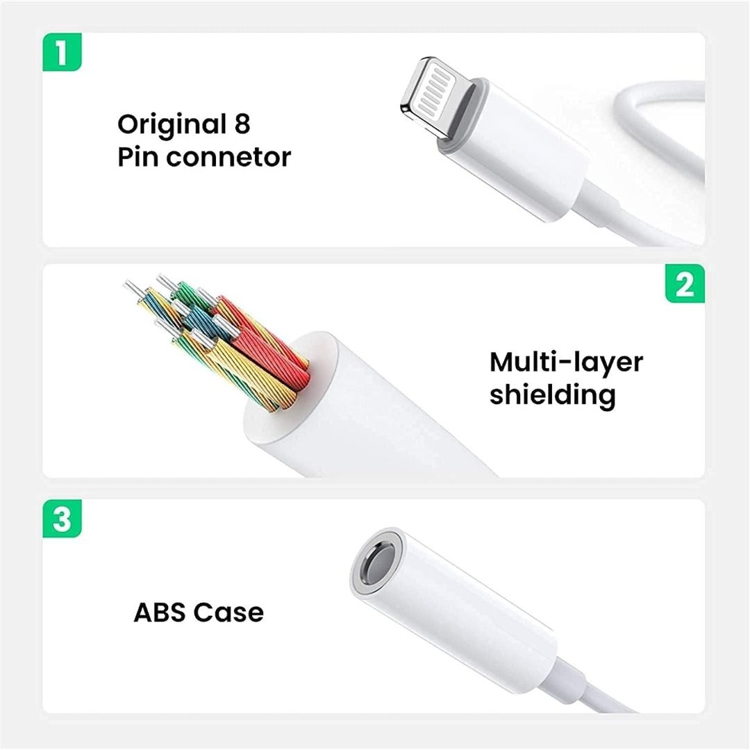 Lightning to 3.5 mm Headphone Jack Adapter,[Apple MFi Certified] iPhone  Headphones Aux Audio Dongle+USB Type C to 3.5 mm Jack Female Adapter for