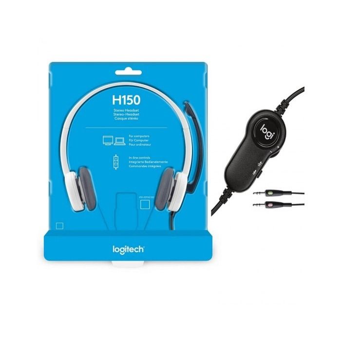 Logitech H150 Dual Plug Computer Headset With In-Line Control Noise ...