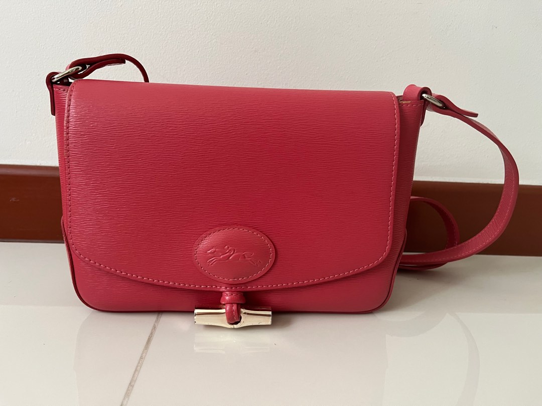 Longchamp Roseau pink crossbody bag, Luxury, Bags & Wallets on Carousell