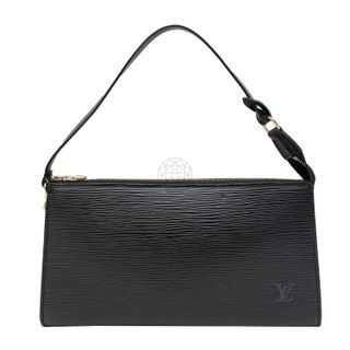 Louis Vuitton Black M4055N Glossy Epi Electric Leather Sevigne Clutch/  Wallet on Chain