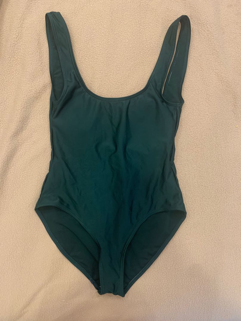 SEXY LOW BACK EMERALD GREEN ONE PIECE, Women's Fashion, Swimwear