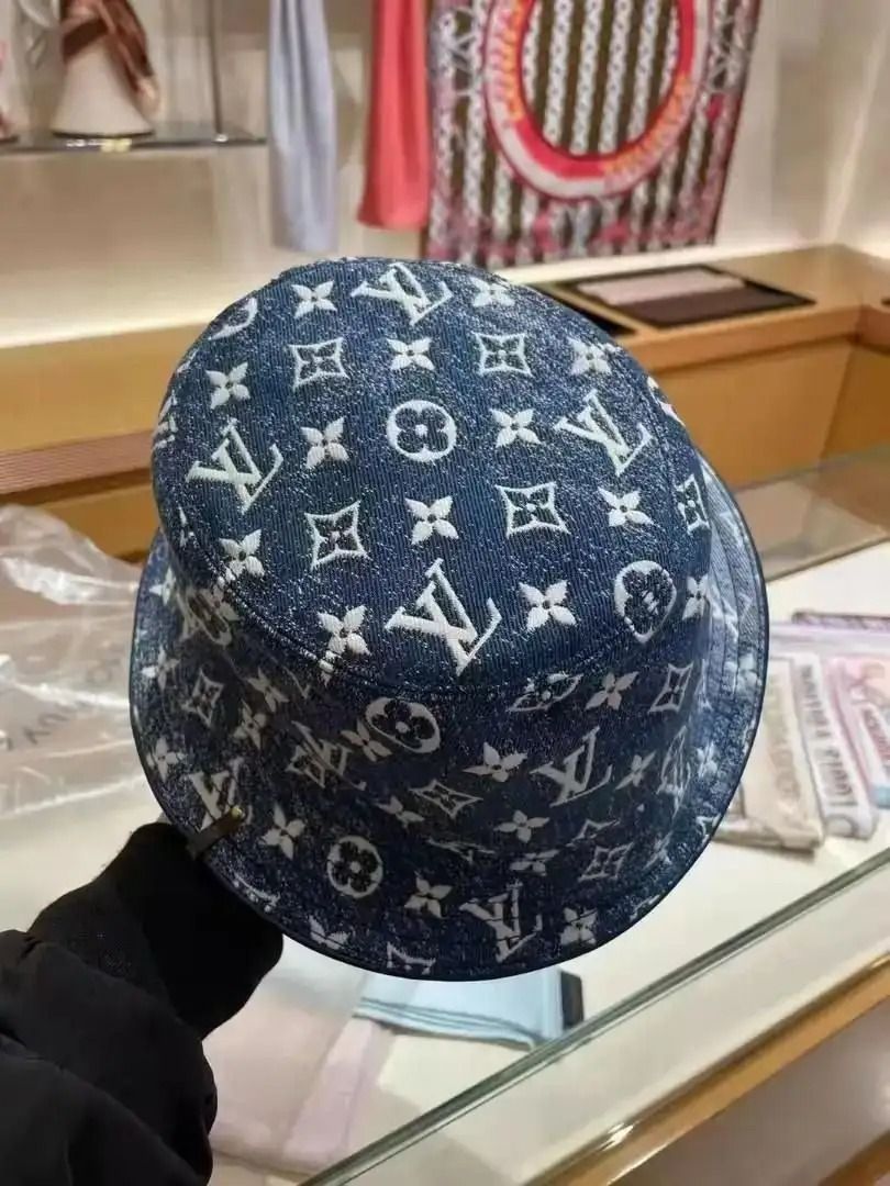 Louis Vuitton Monogram Denim Jacquard Bob Bucket Hat M Blue