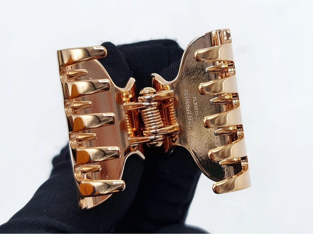 LOUIS VUITTON Metallic Nanogram Hair Accessories Gold Rose Gold