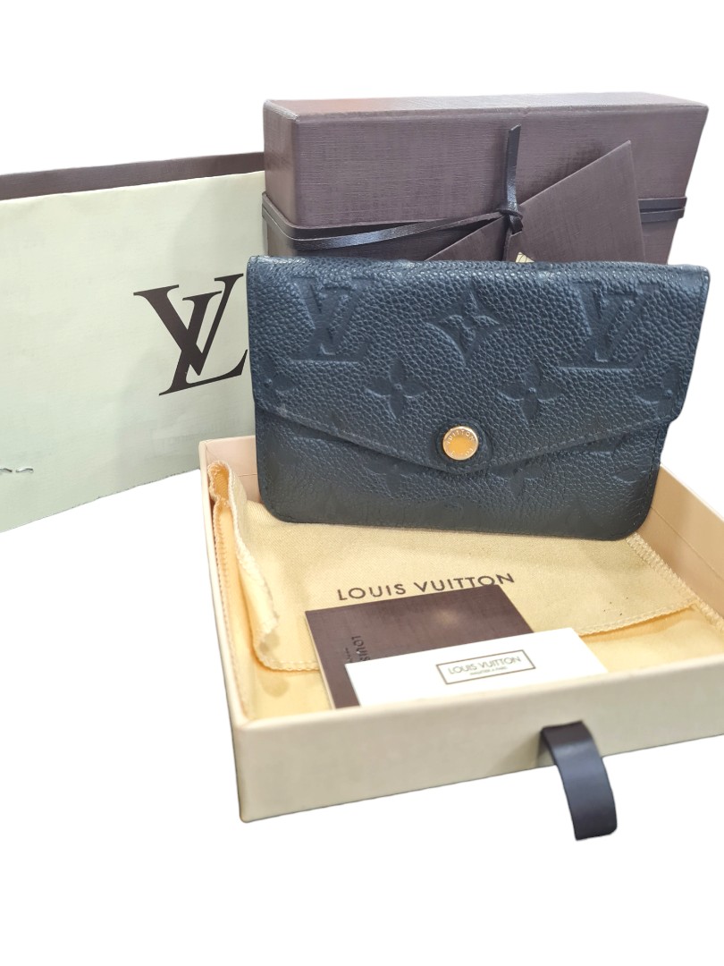 LOUIS VUITTON Key Pouch Empreinte Leather Wallet Noir