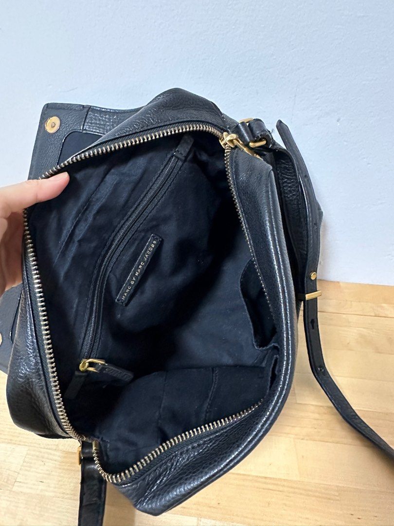 Marc jacobs top black leather bag