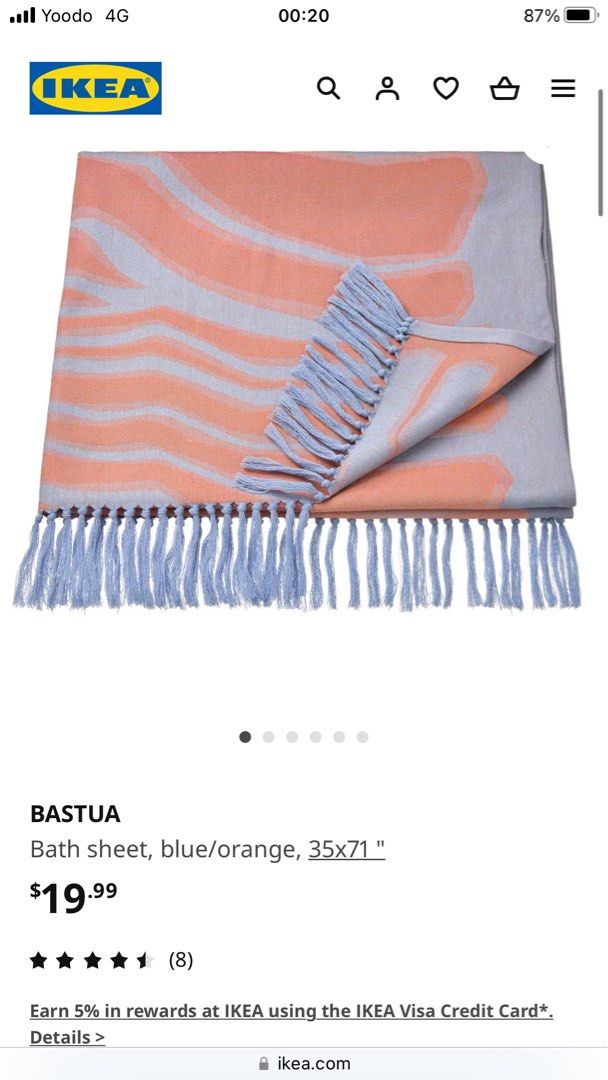 marimekko x IKEA Beach Towel bath sheet purple orange, Furniture & Home