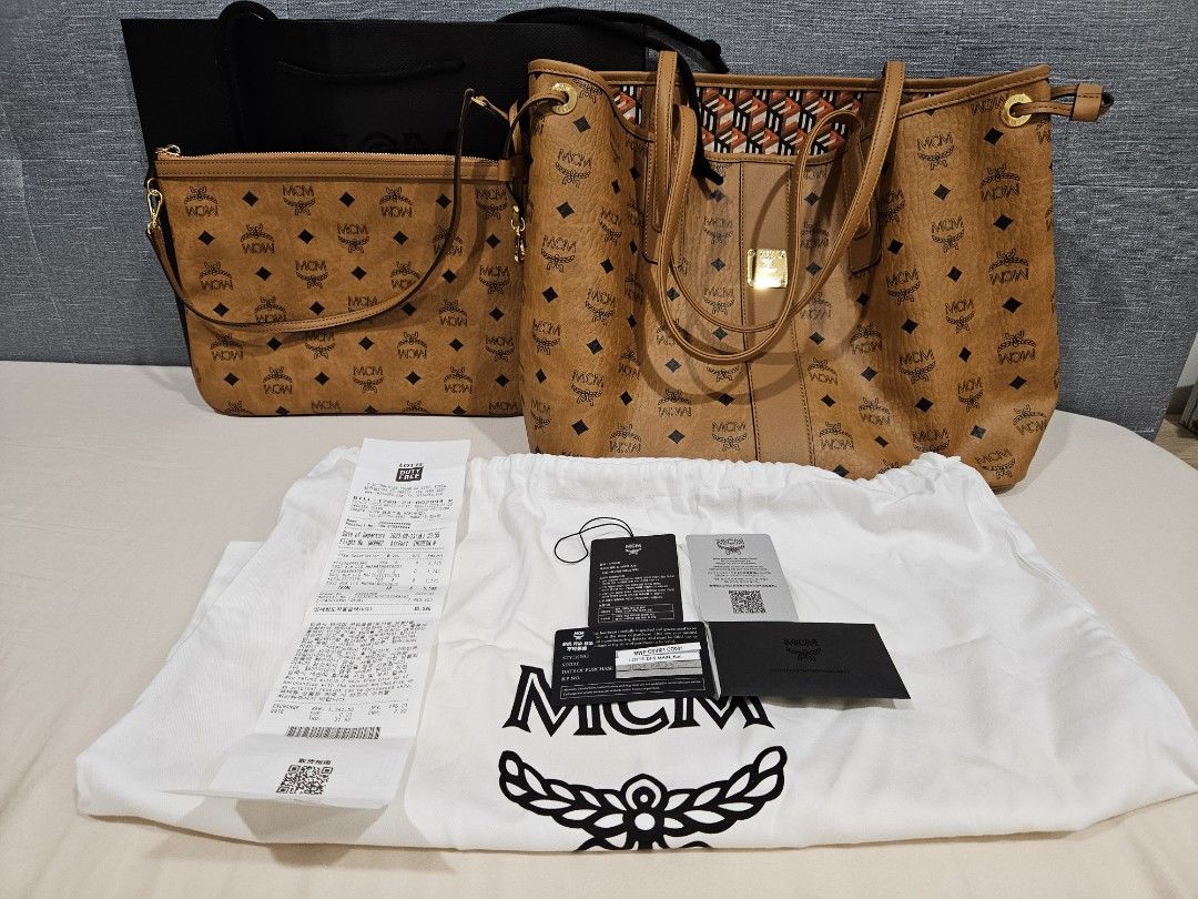 MCM Reversible Liz Shopper in Visetos Medium Size Luxury Bags