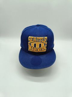 Men's Seattle Mariners Fanatics Branded Navy Iconic Old English Snapback Hat