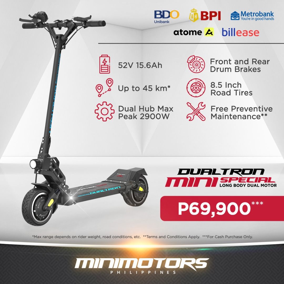 Minimotors Dualtron Electric Scooters (Category: Skates, Rollerblades & Scooters) located in Makati City. Submitted by bubmaik (Listing ID 1255708228, Image 3). Description: Tired of traffic? Ready to make the switch to Electric Mobility? Talk to us and we’ll help you choose the best scooter solution for your traffic woes. We are the official exclusive importer and distributor of Dualtron in the Philippines. Minimotors are arguably one of the mos