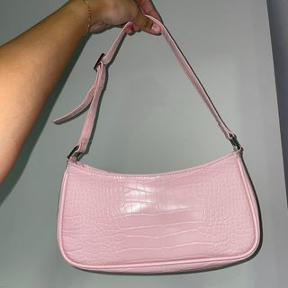 Kate Spade Vintage Barbie Pink Croc Print Leather - Depop