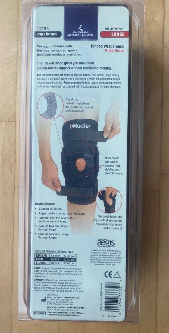 MUELLER Healthcare Wraparound Hinged Knee Brace, Health & Nutrition,  Braces, Support & Protection on Carousell