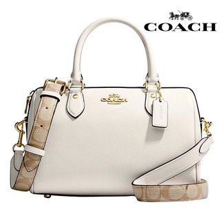 New Coach 🇺🇸 Original CH322 White Rowan Satchel Top Handle Women Crossbody Sling Bag Handbag with Full Set of Coach Package 
