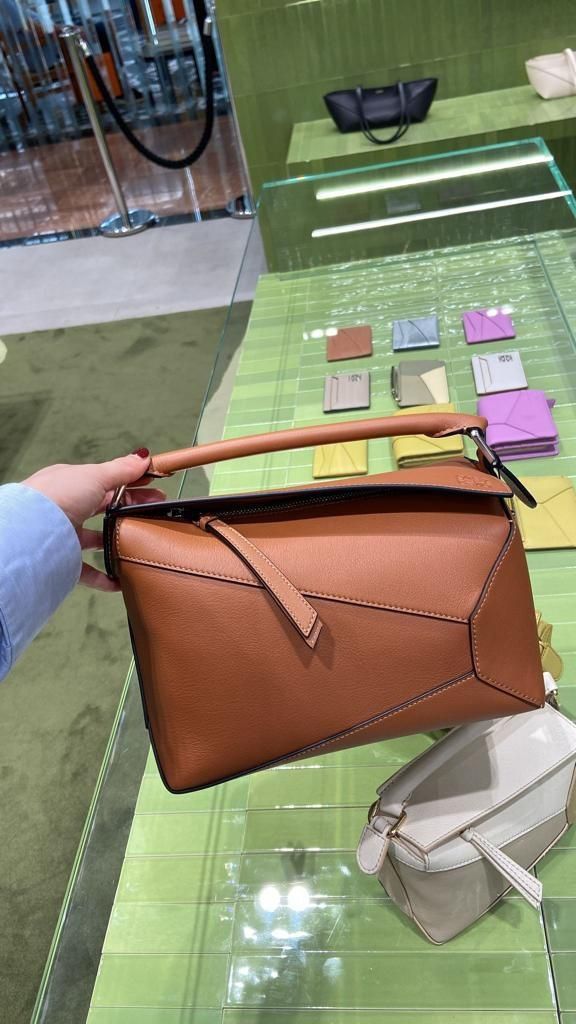 Puzzle Edge Loewe Puzzle Small Tan NEW Loewe Small Puzzle Edge Tan