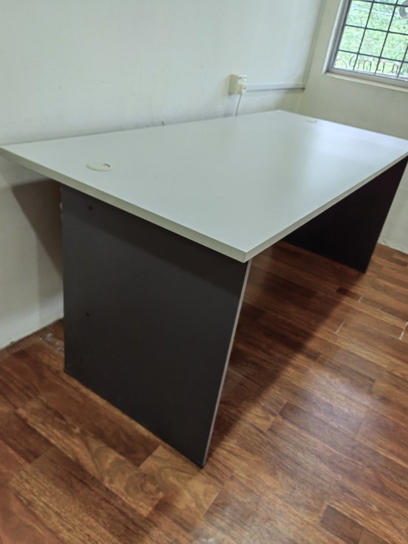 Office table/study table/computer table grey + IKEA chair, Furniture ...