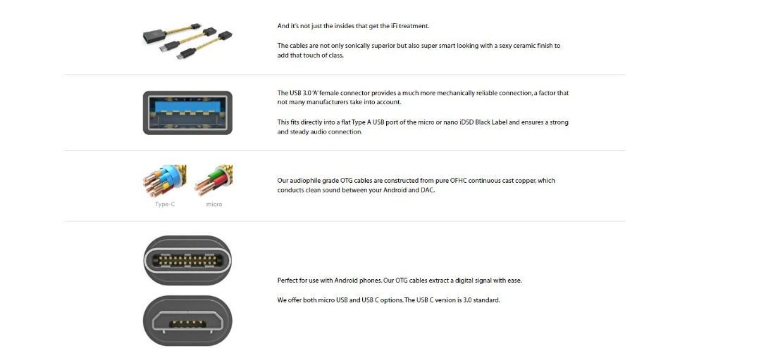 iFi OTG Cable USB a USB Tipo C