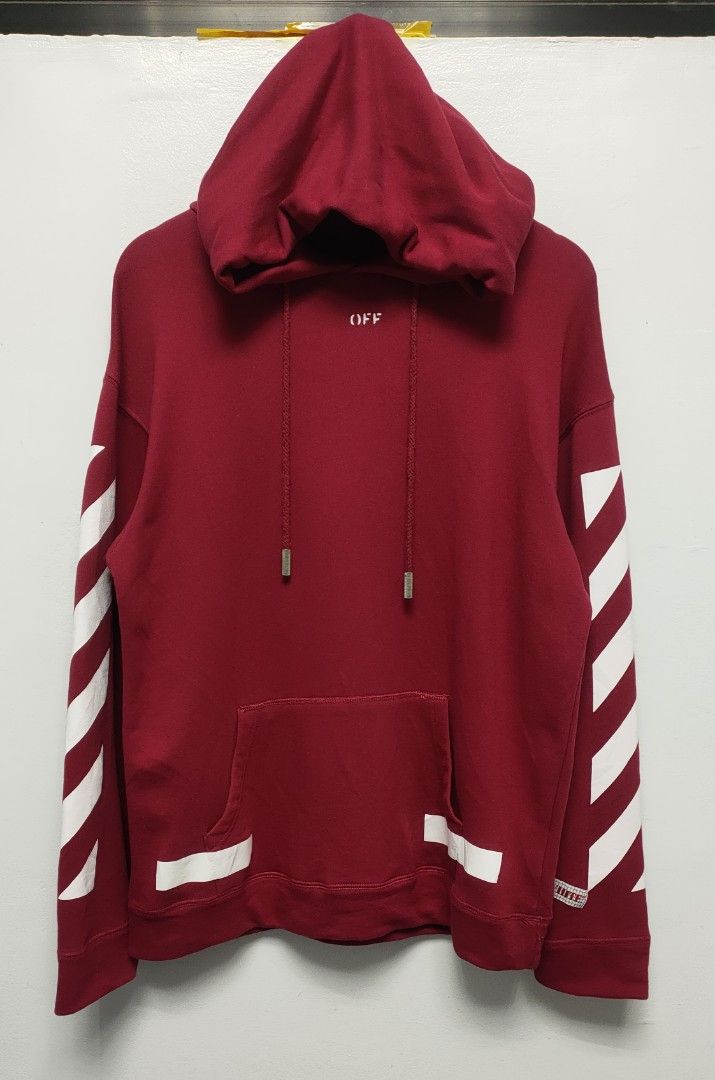 Off white Seeing Things Red Hoodie Men s Fashion Coats Jackets