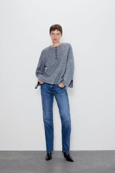 Zara oversized knit sweater hot sale