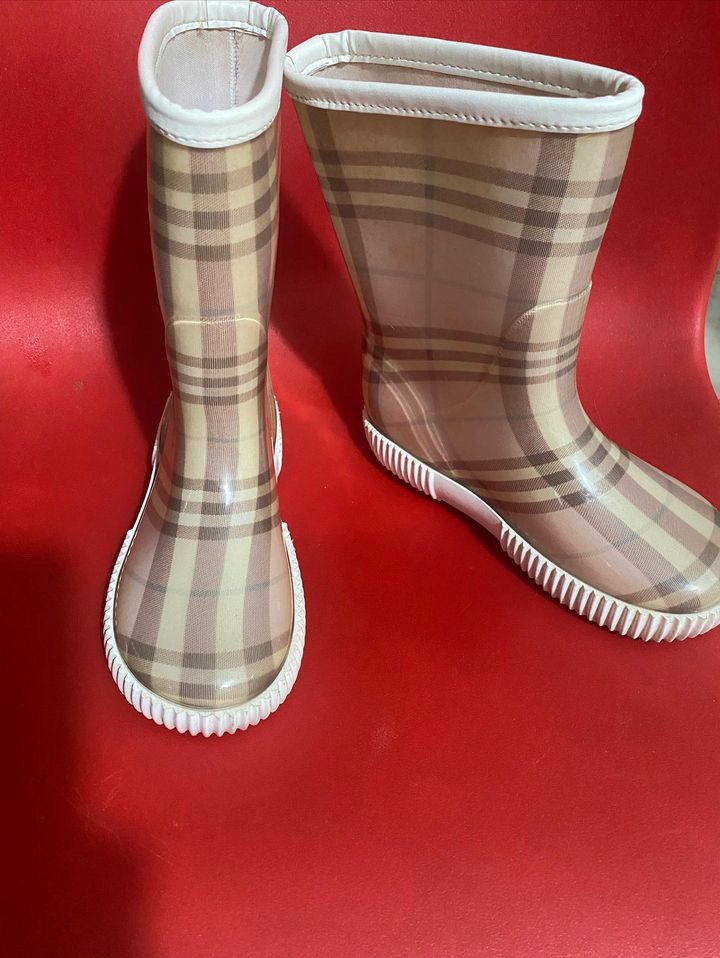 Original Burberry Rain boots plaid Luxury Sneakers Footwear on Carousell