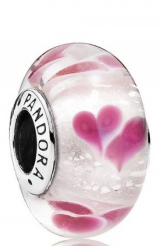Pandora glass heart online charm