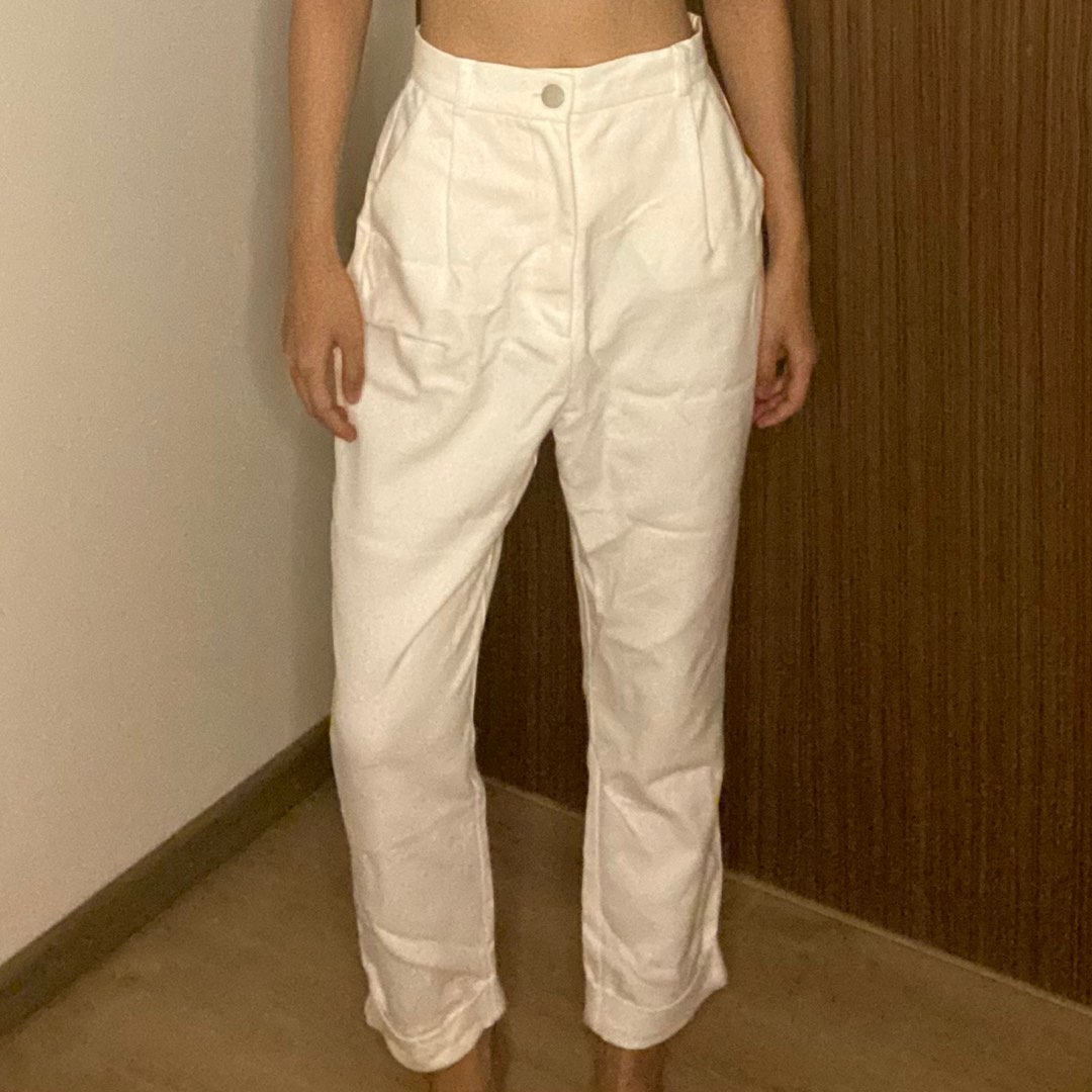 Patrice Cuffed Pants in White, Women's Fashion, Bottoms, Other Bottoms 