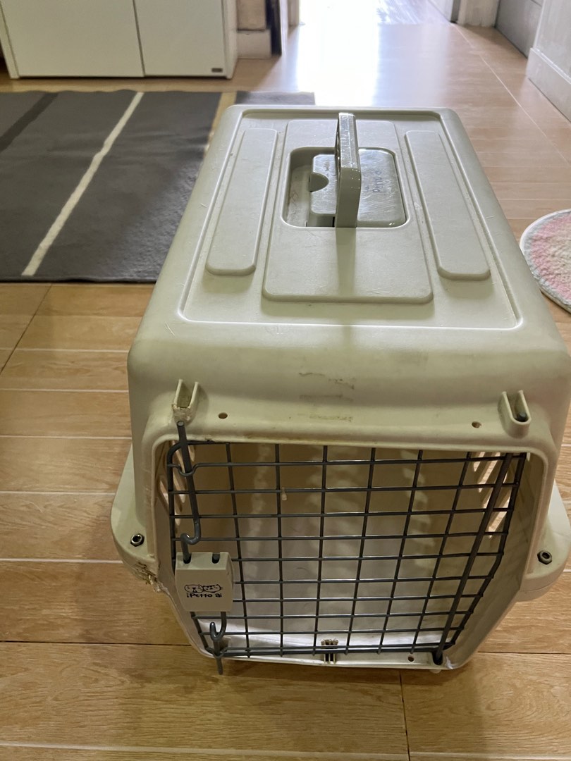 Pet Travel Crate (Off White, Medium Size), Pet Supplies, Homes & Other