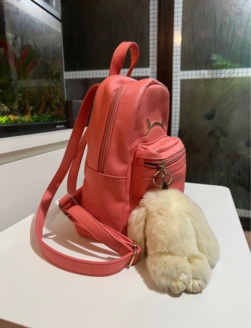 Pink VNC Mini Leather Backpack Tas Ransel VNC