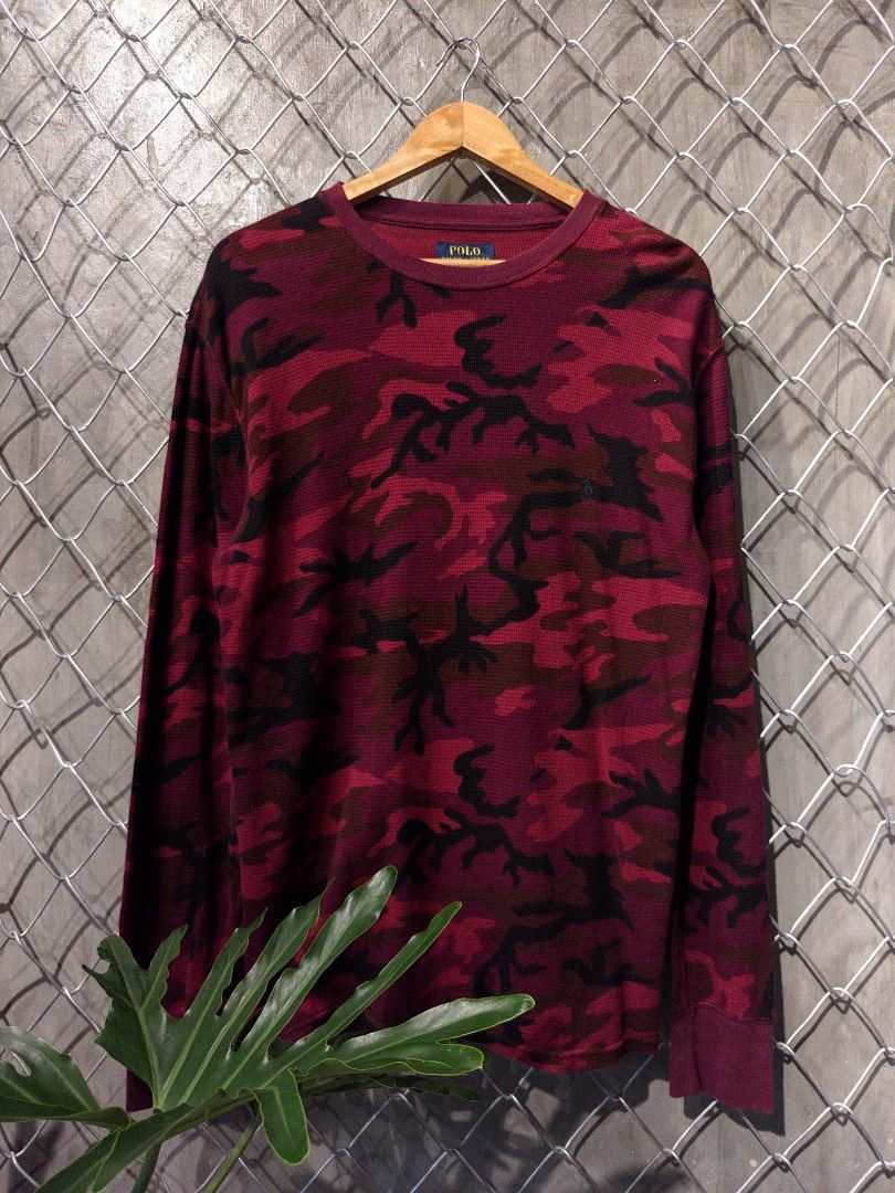 POLO RALPH LAUREN CAMOUFLAGE THERMAL CREWNECK Men s Fashion Tops