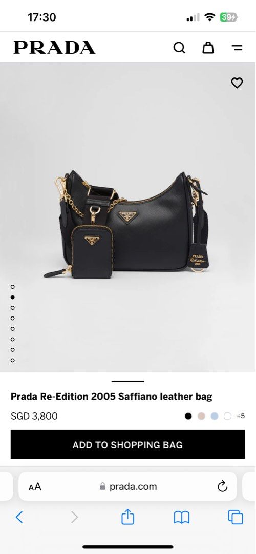 Shop the latest Prada Re-Edition 2005 Saffiano Leather Bag (White
