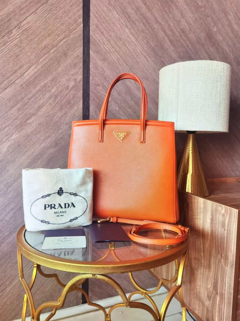 Prada saffiano lux top tote bag